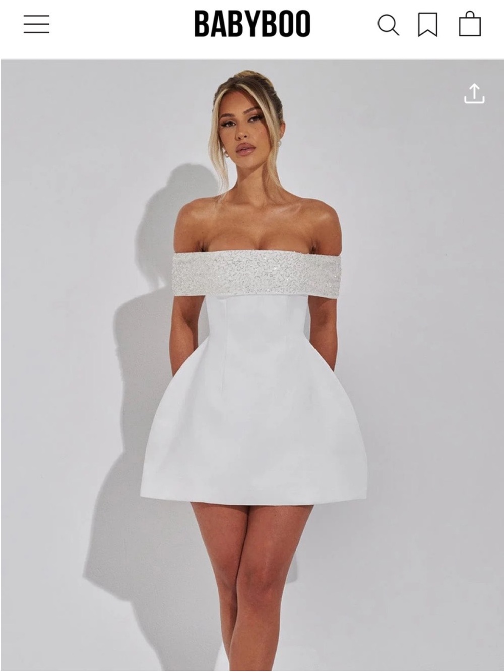 Baby boo White Off-Shoulder Mini Dress